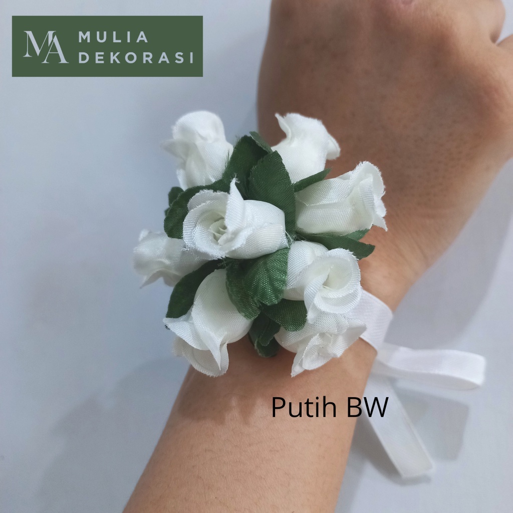 Gelang Bunga Tangan Bridesmaid Korsase Pengiring Pengantin Hand Corsage Bridesmaid