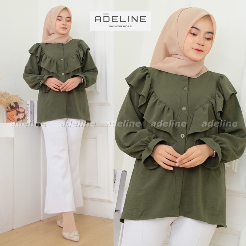 Verlita Top - Blouse Crinkle LD116 Oversize Atasan Crinkle Blouse airflow Jumbo / 386-6985