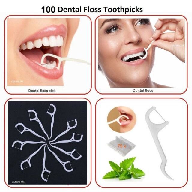 Dental Floss Toothpick isi 50pcs/ Box Benang Tusuk Gigi