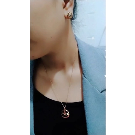 Kalung Anting Titanium. xuping Titanium lapis mas sumbayak