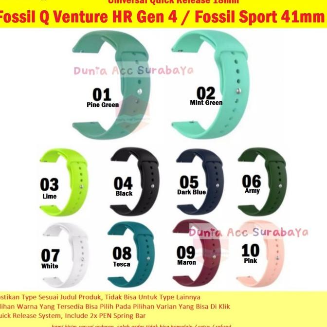 [BISA COD] Strap Rubber 18mm Tali Sport Fossil Gen 4 Q Venture Fossil Sport 41mm
