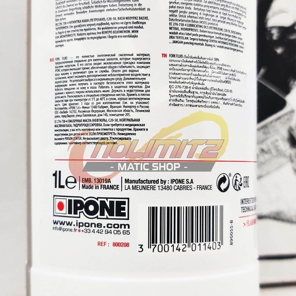 Fork Oil IPONE Oli Shock Depan Grade 7 Racing Synthetic Plus 1L