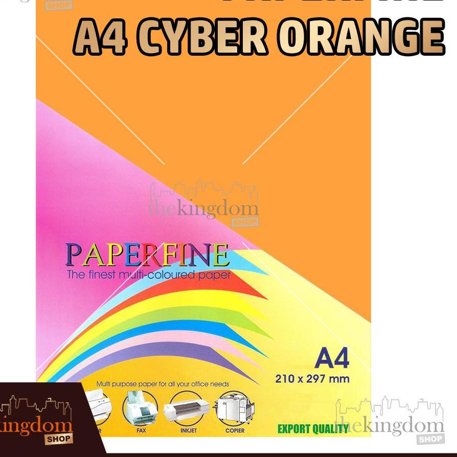 

Terbaru! Paperfine Kertas HVS Warna A4 Cyber Orange Oren Orens Isi / 100 Lembar
