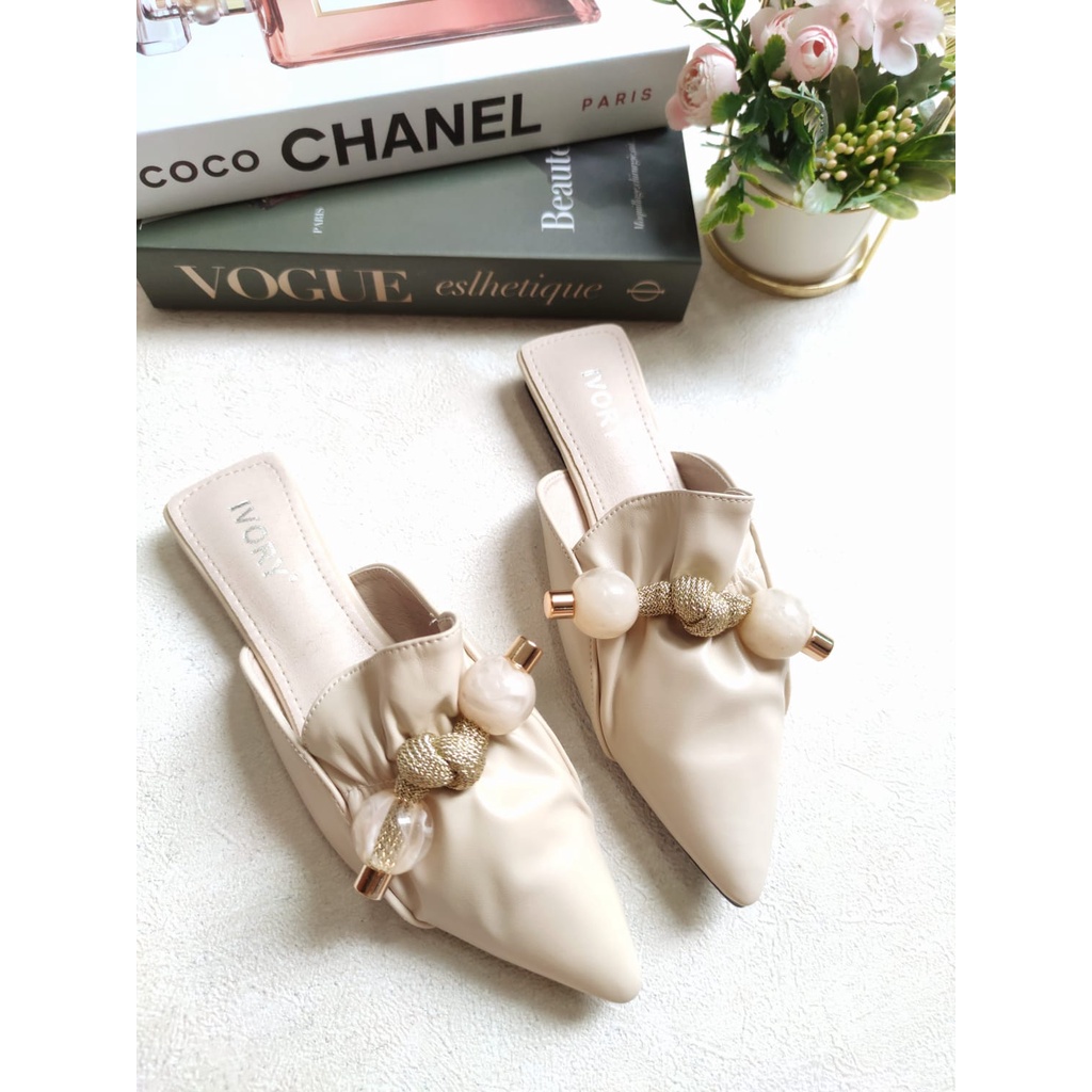 IVORY Sepatu Mules Flat Wanita MU780-23