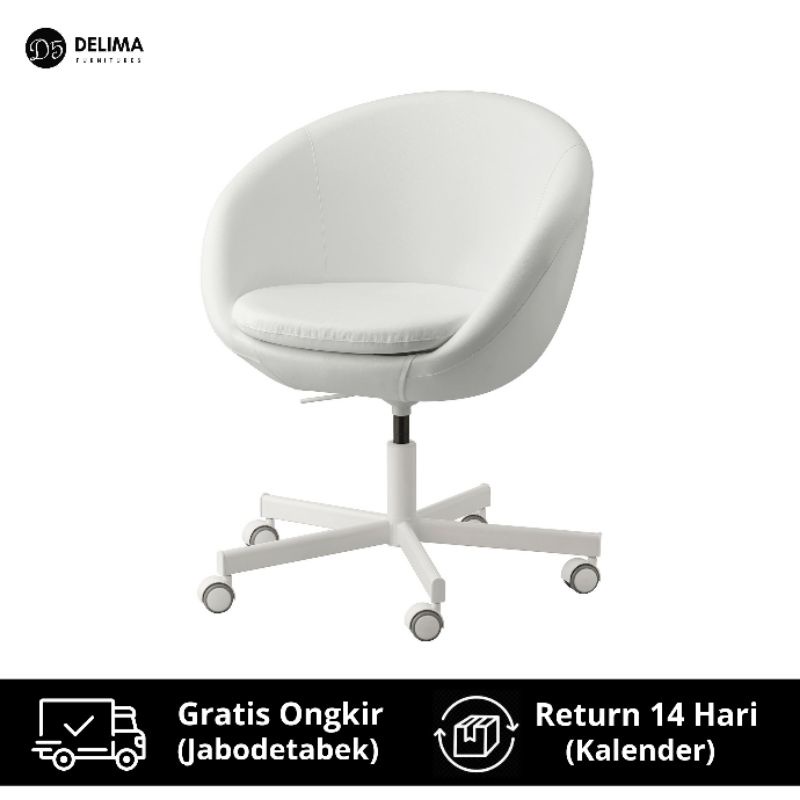 Kursi Kerja Roda Kursi Putar Kursi Kantor Minimalis Modern - Putih