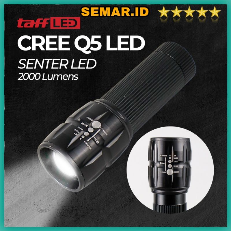 Senter LED Flashlight Cree Q5 2000 Lumens - LF000U01