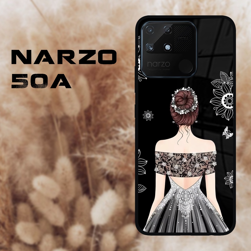 Case Kilau Realme Narzo 50a | Narzo 50A| Casing Hp Realme | Pelindung Smartphone | Motif Dress