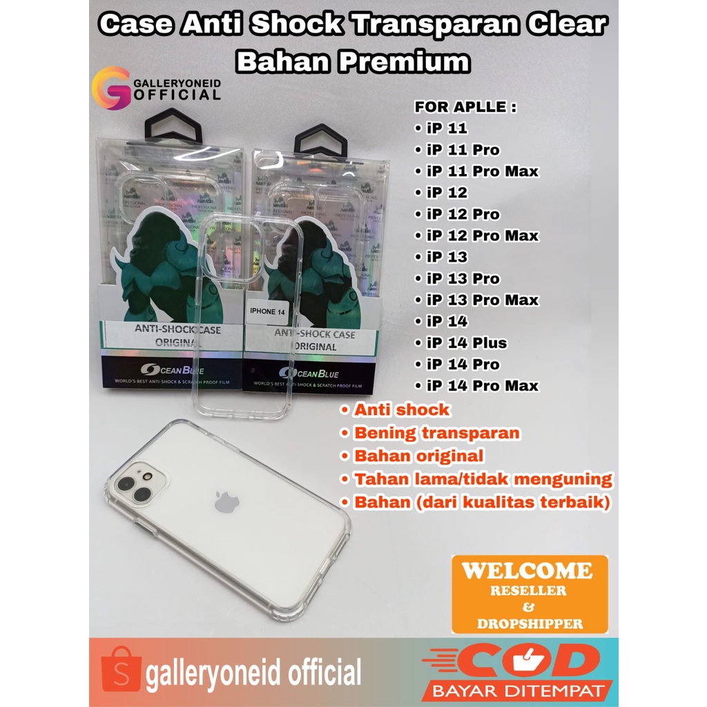 Soft Case Transparan TPU Original Casing Anti Shock Ultra Slim iPhone 11 12 13 14 Plus Pro Max