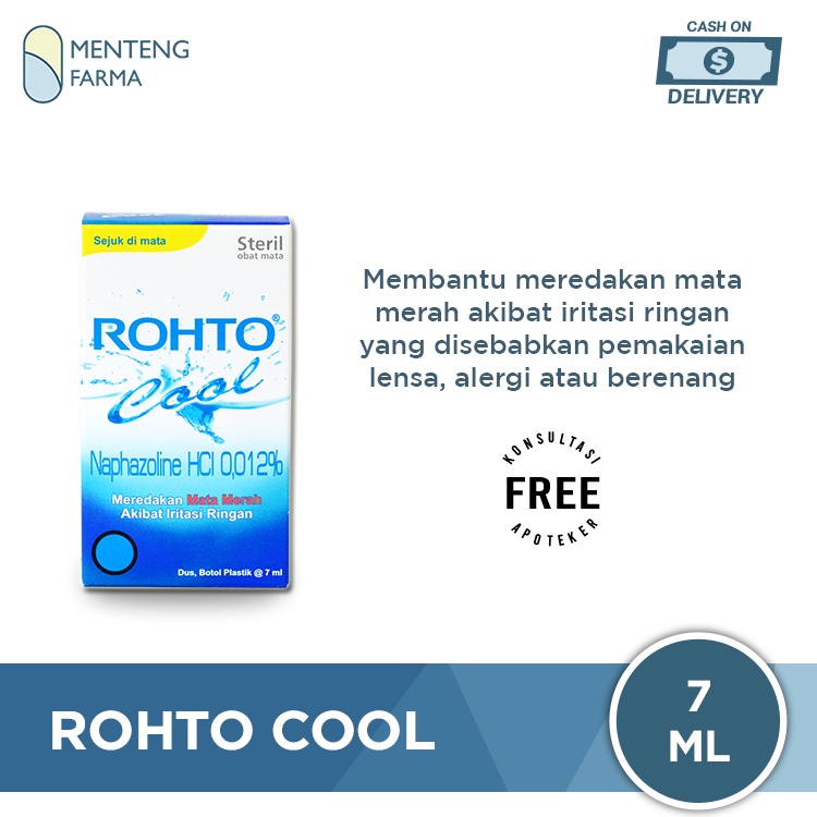 Rohto Cool Eye Drop 7 mL - Obat Tetes Mata Merah akibat Iritasi Ringan