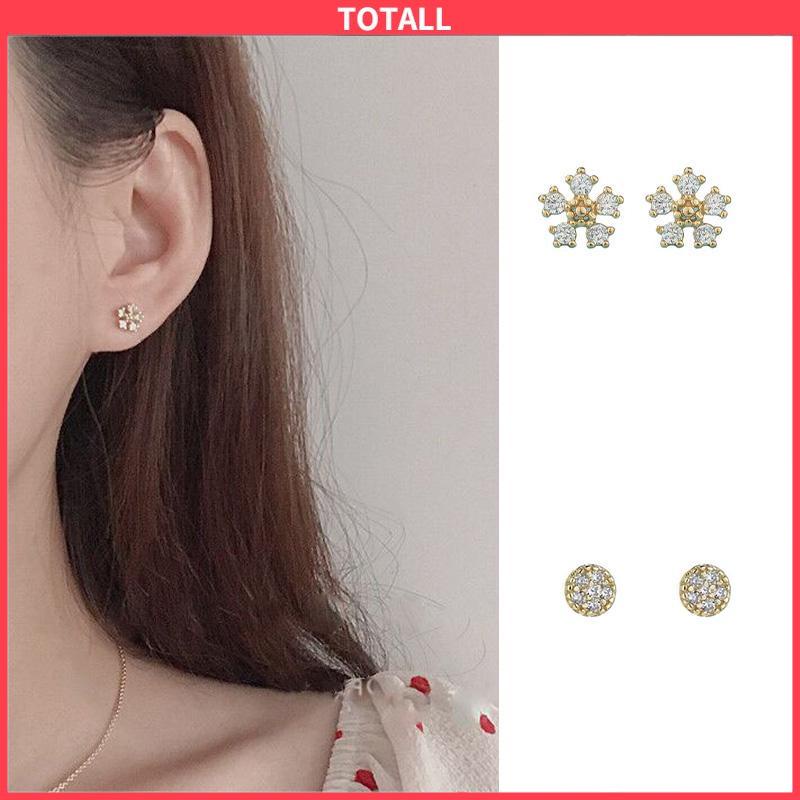 COD Kristal Berlian Anting Pejantan  Titanium Steel S925  Untuk Wanita-Totall