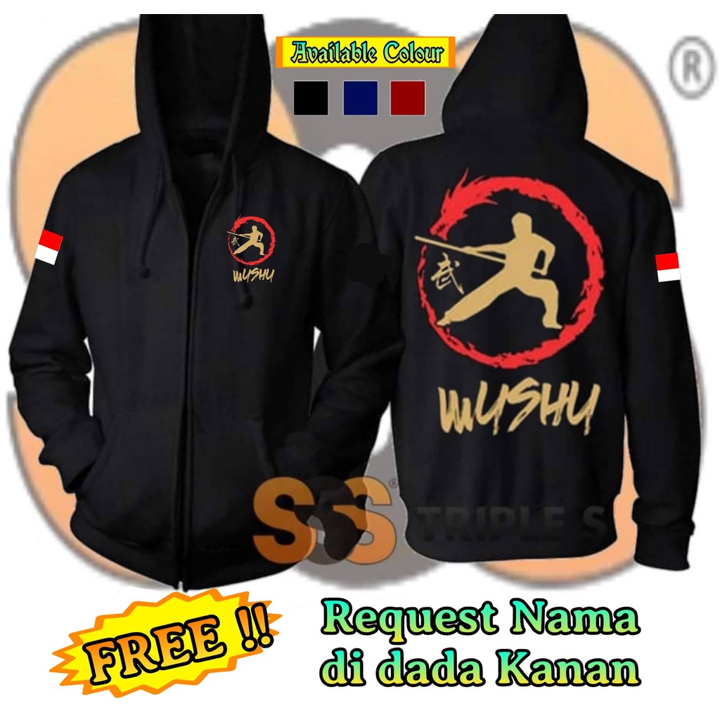 JAKET RESLETING BELADIRI WUSHU KUNGFU WING CHUN HOODIE ZIPPER