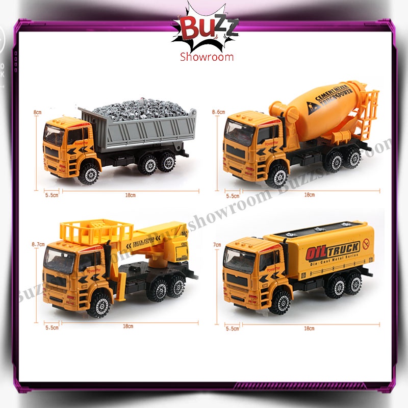 Construction Car Metal Mainan Anak Die Cast Mobil Konstruksi Panjang