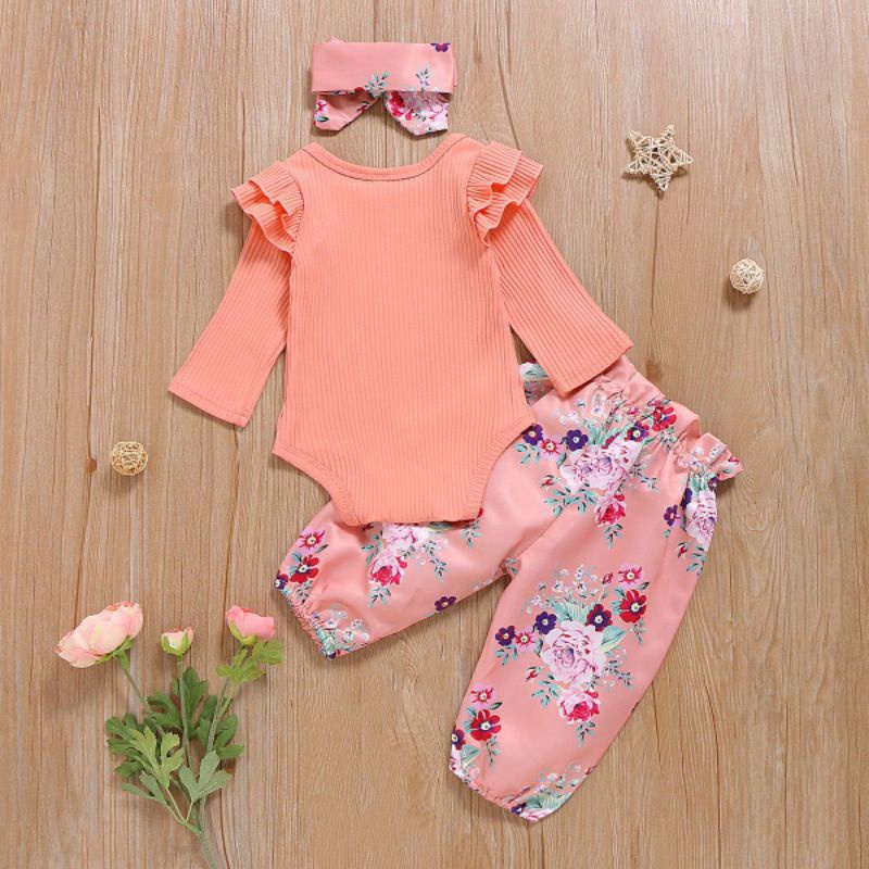 BABY K2 - Bodyset Bunga Peach 1 Warna