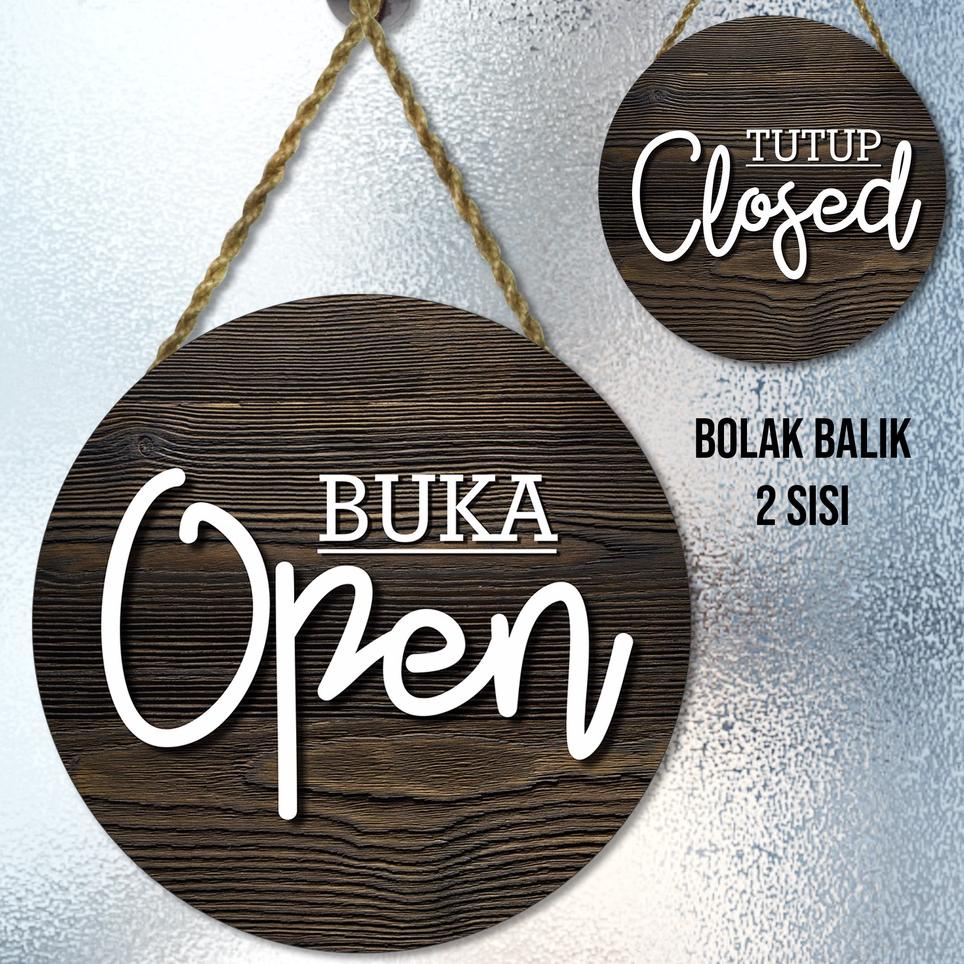 Paling Laris Open closed sign, papan gantungan buka tutup toko