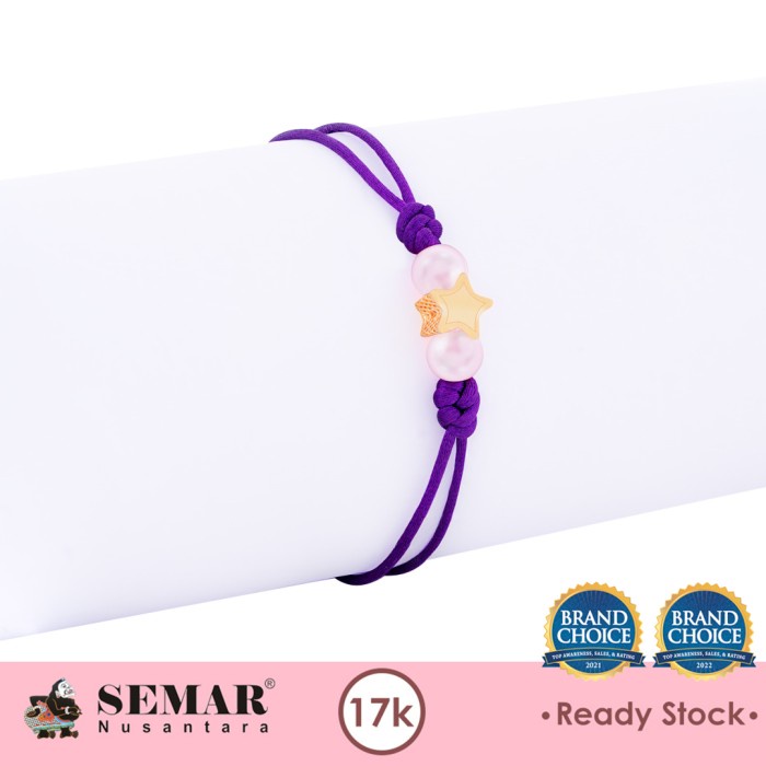Gelang Emas Tali Little Star Gold 17K Semar Nusantara