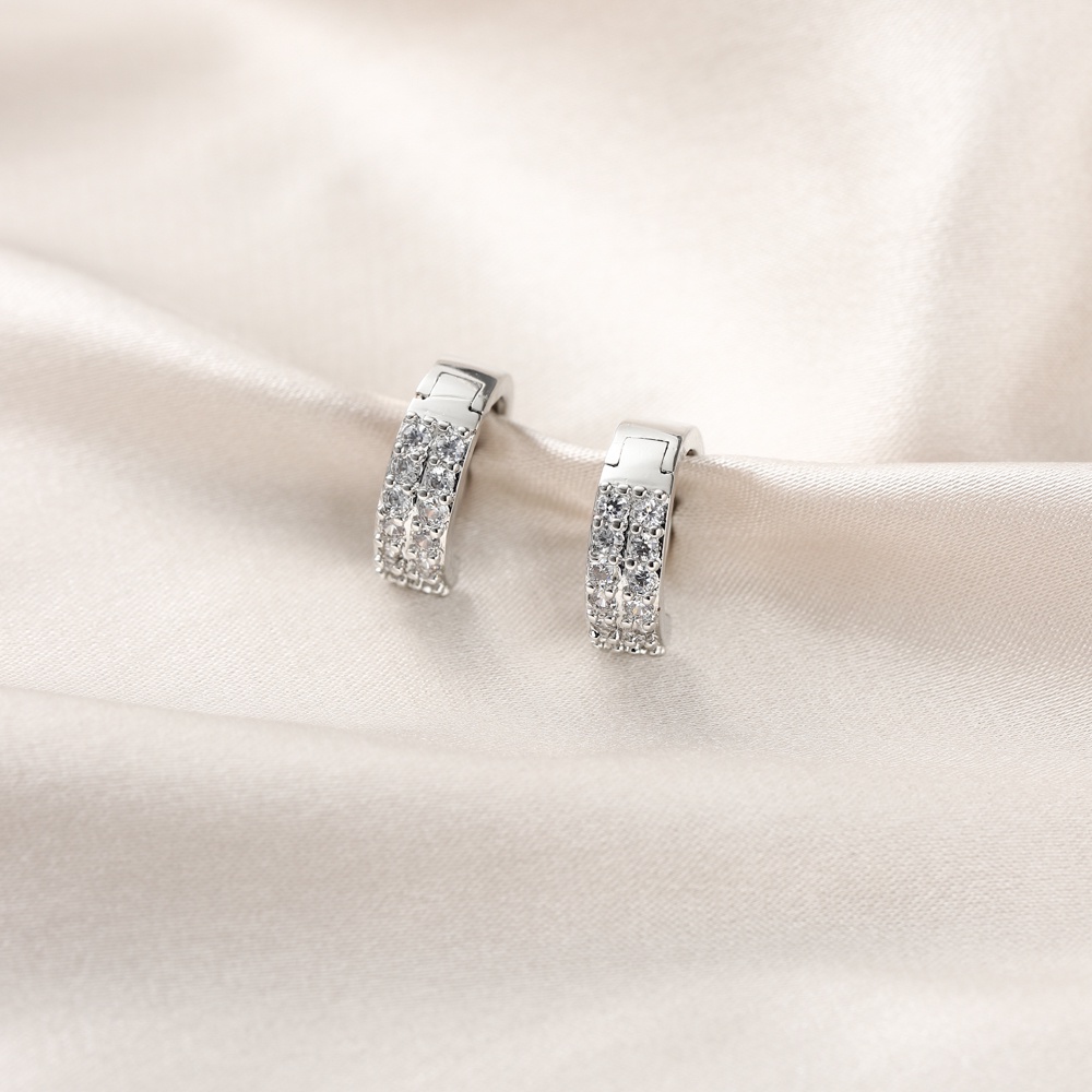 ✅✨COD Anting Tusuk Titanium Wanita Fashion Silver Earrings Besar Aksesoris Anting Korea Premium D610-2