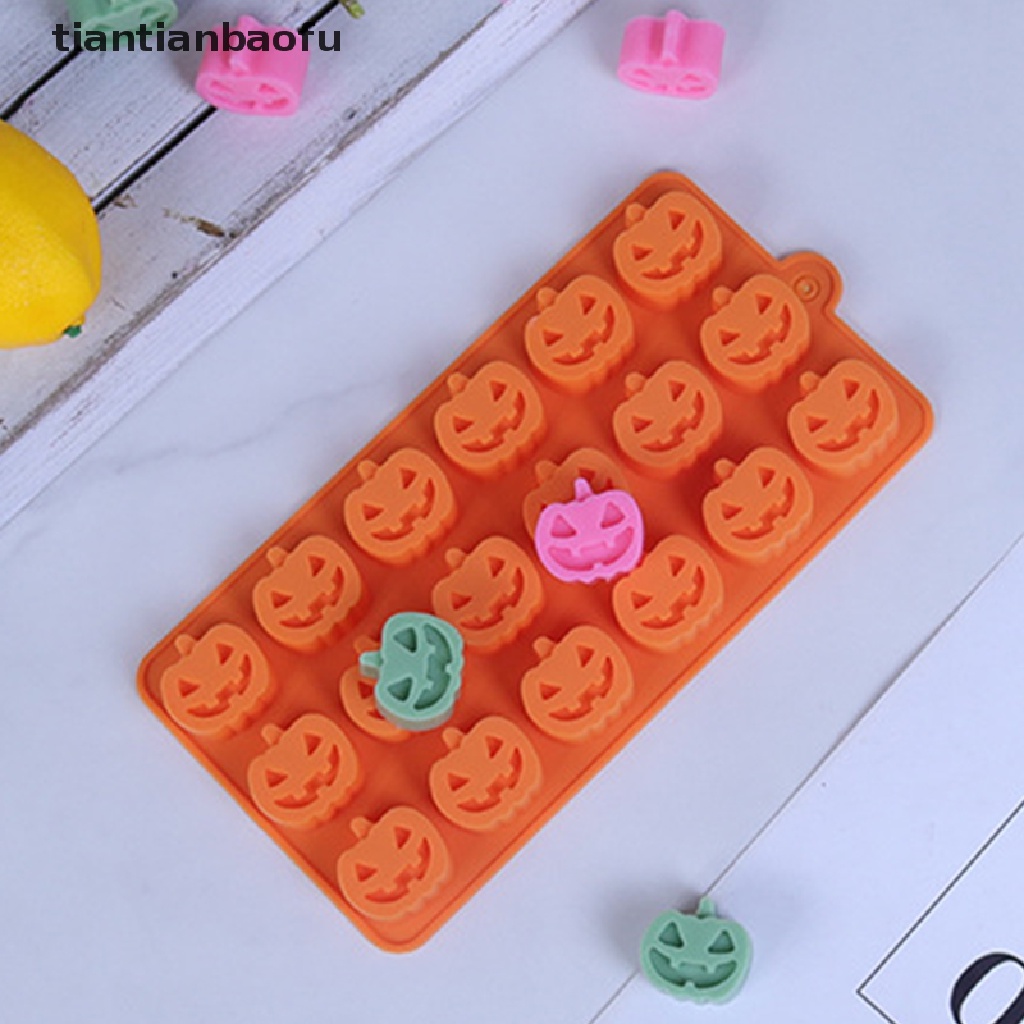 [tiantianbaofu] 18 Holes Mini Halloween Silicone Pumpkin Mold for Thanksgiving Pumpkin Chocolate Gummies Candy Christmas Candy Cake Decoration