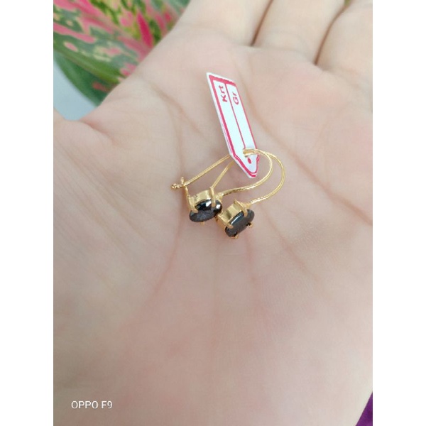 anting perak asli 925 lapis emas 22karat