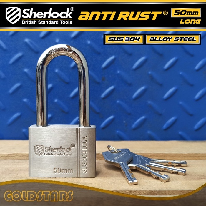 Gembok ANTI RUST 50 mm Panjang Sherlock Stainless Steel 304 anti karat