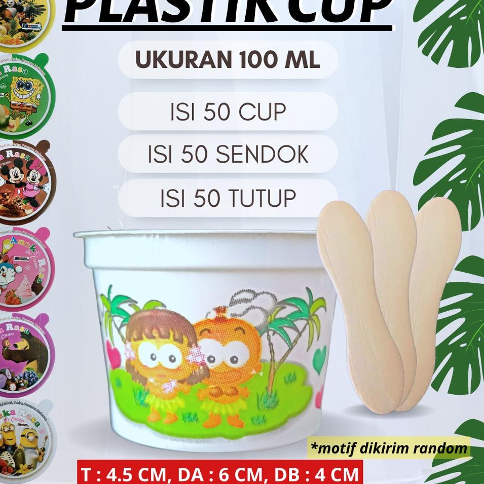 こ CUP ES KRIM / PLASTIK CUP ICE CREAM / CUP UNTUK ICE CREAM 100 ML / CUP ICE CREAM ㅪ