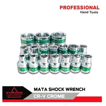 MATA SOCK + GAGANG CHROME  Sherlock 1/2 Inch Kunci sok Shock 8 9 10 12 13 14 17 19 21 22 24 27mm 6 PT/ Mata Sok/ Sock Original
