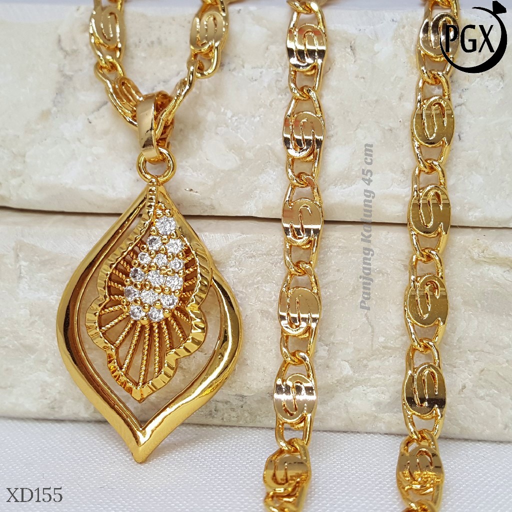 PGX Kalung Wanita Xuping Aksesoris Fashion Perhiasan Lapis Emas XD155