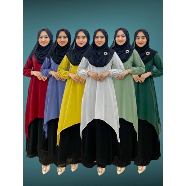 PB Prilly Busana - Noora Gamis Malaysia Kombi - GAMIS BUSUI - DRESS CERUTY - MEWAH - MUSLIM - SERAGAM