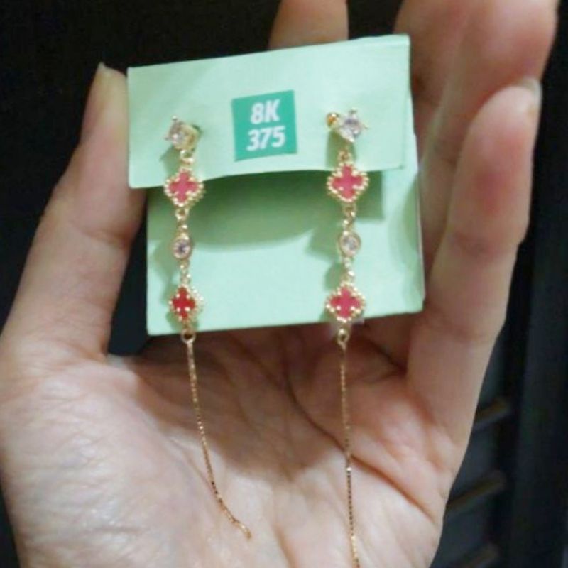 Anting Van Cleef Panjang Tusuk Giwang Pink UBS 375 8k
