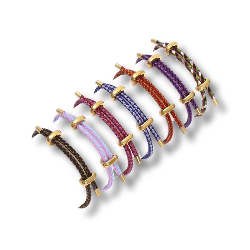 RB [FREE 2 PEMBATAS] Gelang Tali Kawat Anti Air Waterproof Untuk Liontif Huruf Emas Pandora
