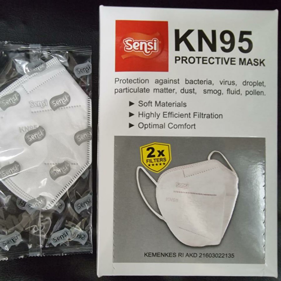 Masker Sensi KN95 Earloop Protective Mask 5Ply Double Filter (1 BOX ISI 20)