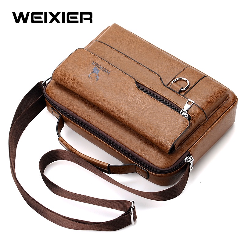 WEIXIER D255 Tas Selempang Pria Kulit Sling Bag Anti Air WK-SBY