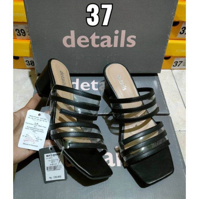 (WAJIB TANYA STOK) Sandal heels wanita details size 37