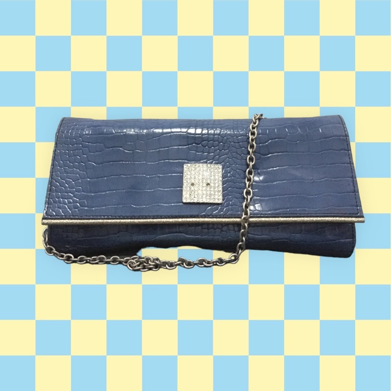 Preloved Tas Pesta Navy Blue