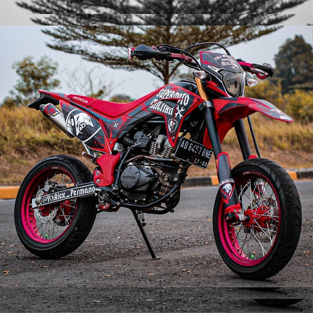 DECAL CRF 150 L SUPERMOTO MILITAN BISA CUSTOM DESAIN