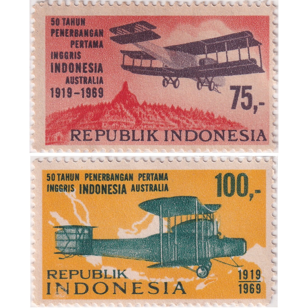 

Prangko Indonesia 1969 - The 50th Anniversary of 1st England-Australia Flight by Ross and Keith Smith