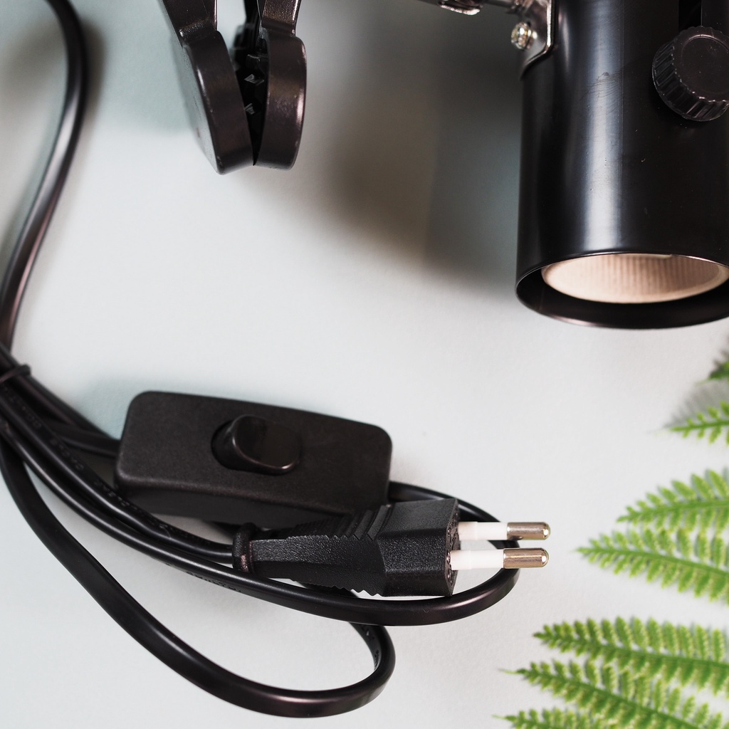 Nomoy Pet Fitting Lampu Reptil Jepit Keramik Tahan Panas Untuk Lampu UVA UVB