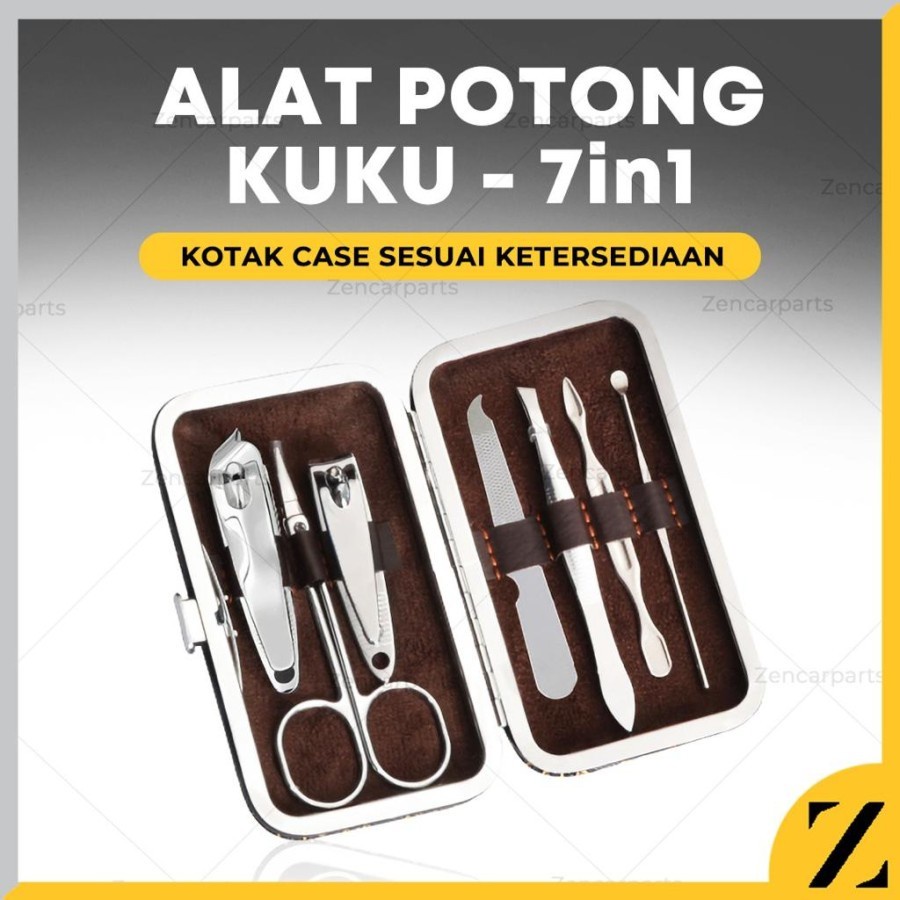 Manicure Set 7 in1 Pedicure Set Perlengkapan Gunting Kuku Set Isi 7 Dompet Meni Pedi