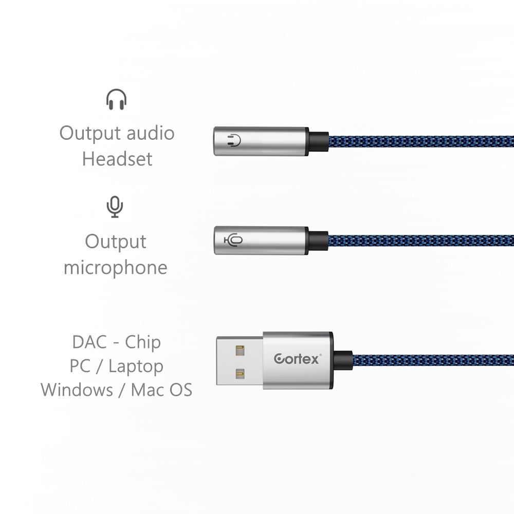 Cortex MH297 Adapter DAC USB to dual female 2in1 Kabel Audio &amp; Audio Earphone Sound Card External