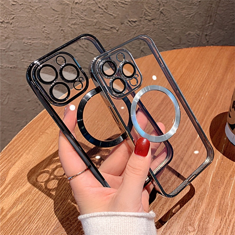 Soft Case Silikon Transparan Dengan Ring Metal Untuk Iphone 12 13 ProMax 7 + 8 + X XS MAX XR SE 2020