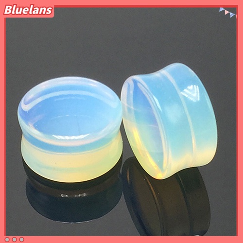 1pc Pelebar Tindikan Telinga Model Pelana Flare Ganda Opalite Ukuran 5-18mm