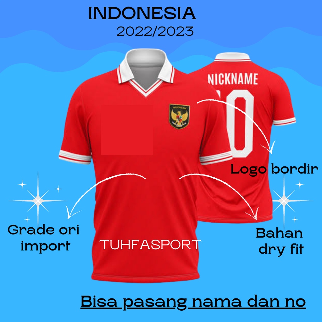 Jual JERSEY TIMNAS INDONESIA 2022 2023 HOME AWAY GRADE ORI IMPORT ...