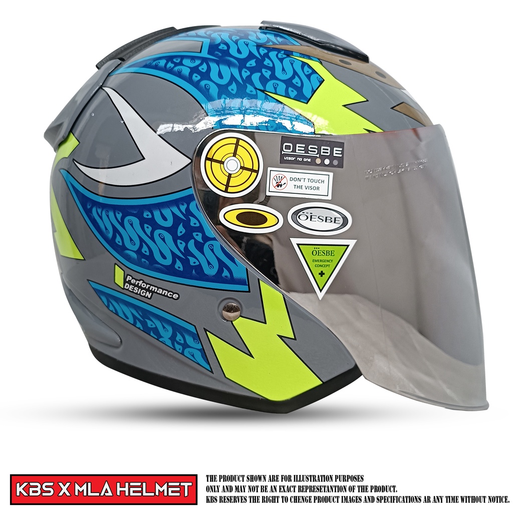 Helm Half Face MLA DJ MARU Motif Solid Kaca SILVER Untuk Pria Dan Wanita Dewasa COD