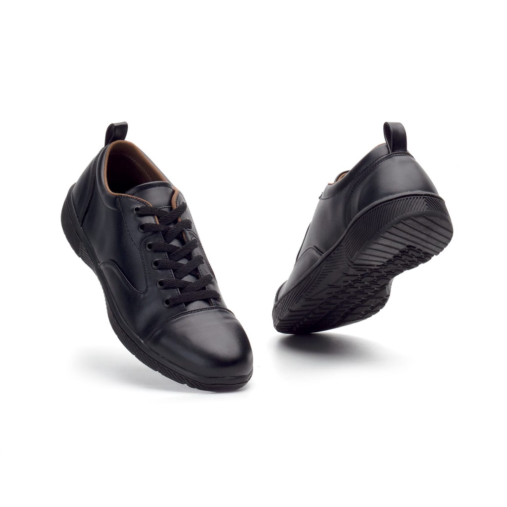 FRATELLO BLACK - Sepatu Pantofel Casual Kulit Original