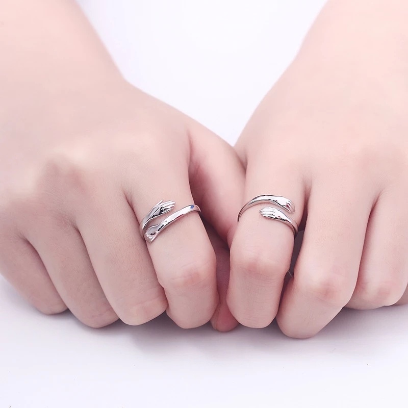 Cincin Jari Model Terbuka Warna Silver Untuk Pria Dan Wanita