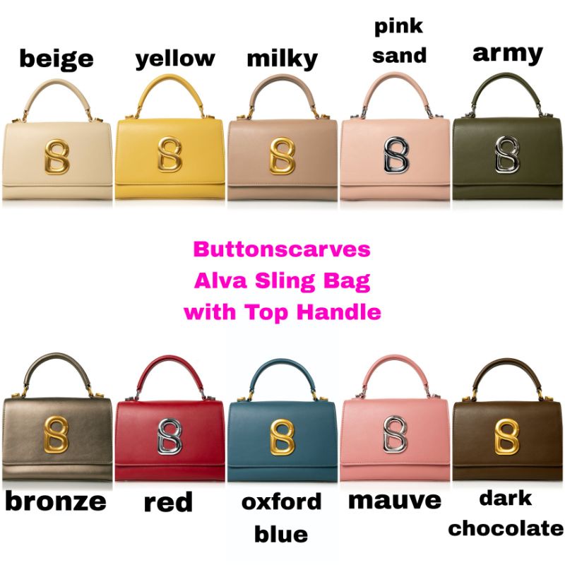 Buttonscarves Alva Sling Bag with Top Handle New