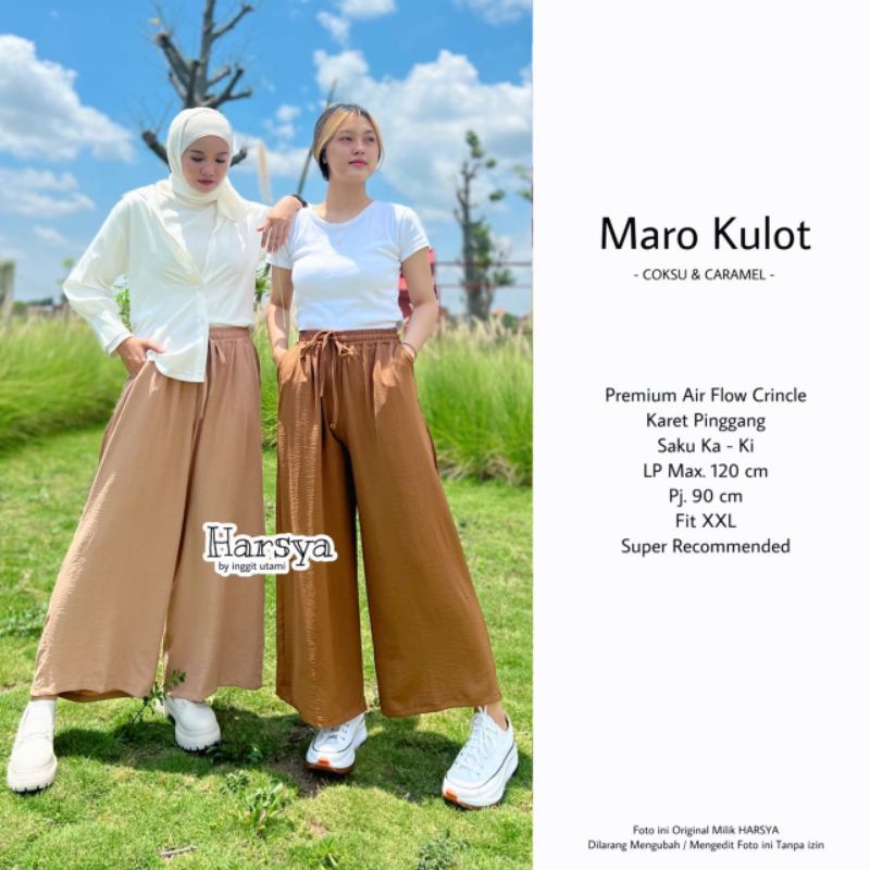 MARO KULOT BY HARSYA / KULOT WANITA MUSLIMAH / Celana wanita crincle premium