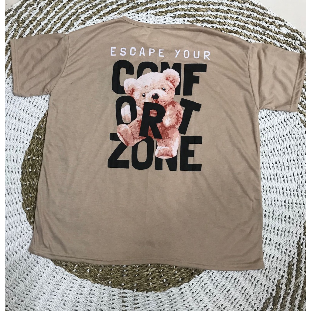 FC - KAOS OVERSIZE CONFORT ZONE / KAOS ESCAPE YOUR / KAOS KEREN ( LD : 110CM  PJ :65CM )