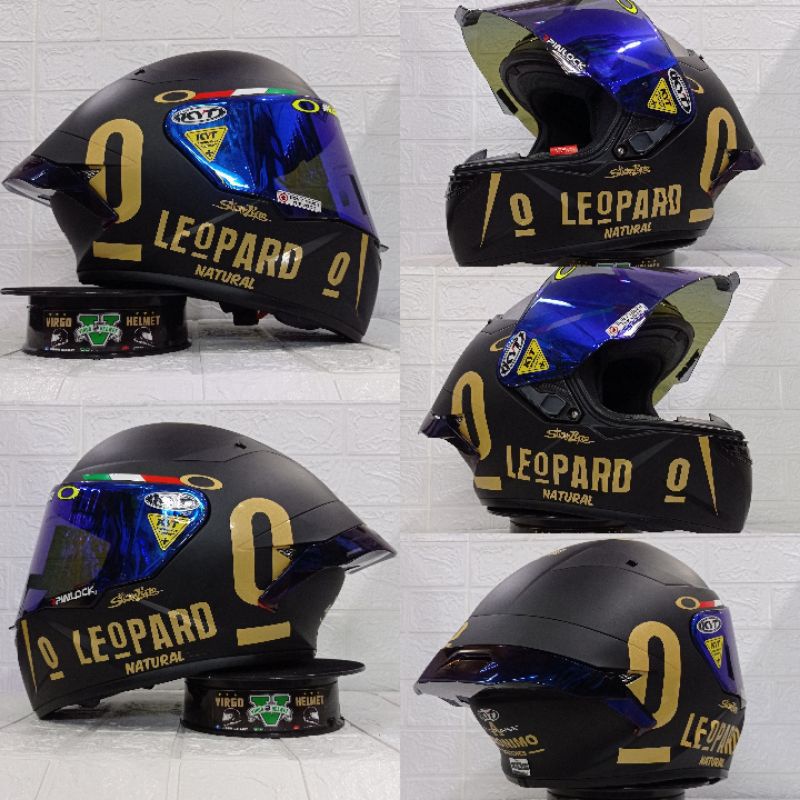 Helm kyt bisa cod HELM KYT helm kyt tt course black dop putih dan gorila matt paket ganteng leopard 