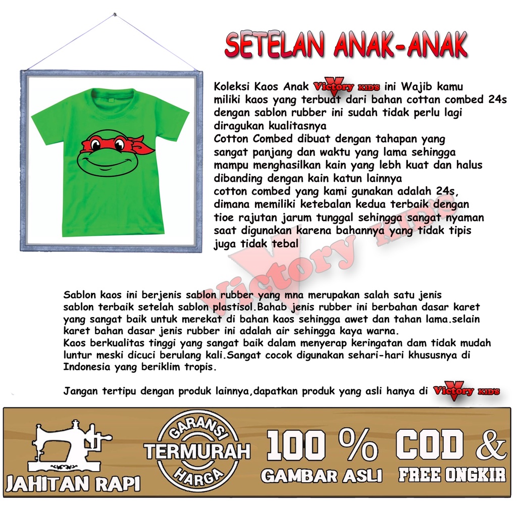 Victory kids Setelan tangan panjang anak laki-laki/perempuan 1-10 tahun