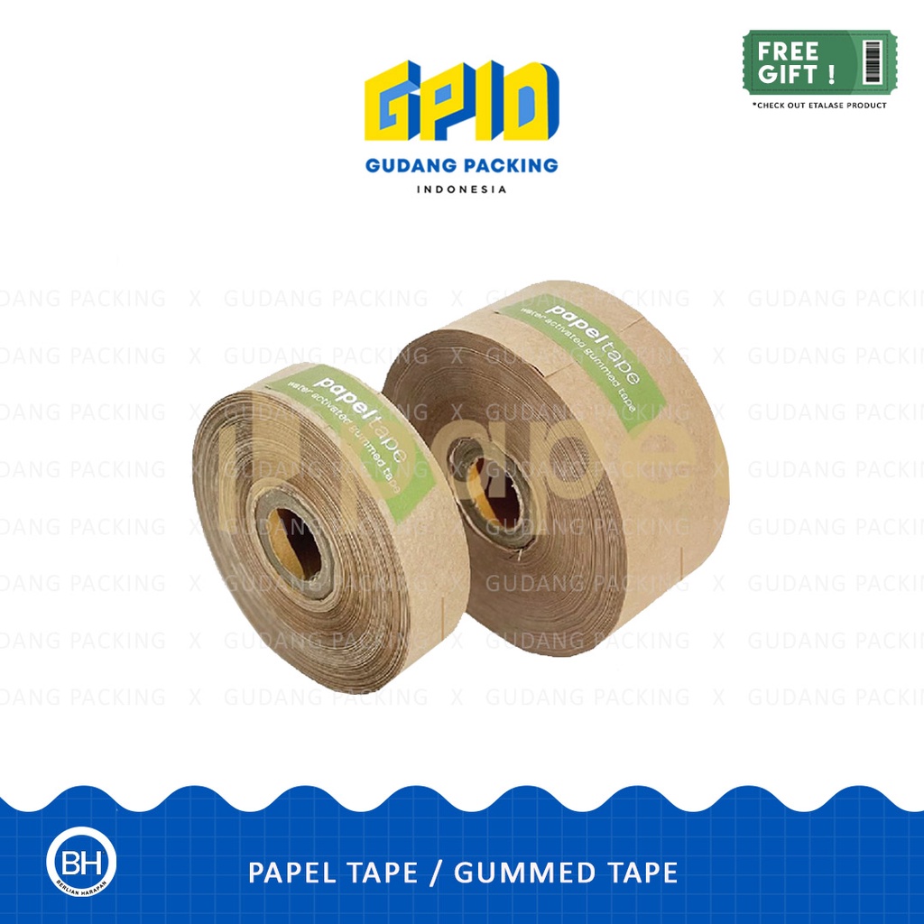

PAPELPACK - Papel Tape/ Lakban Kertas Gummed Tape Selotip Eco Friendly